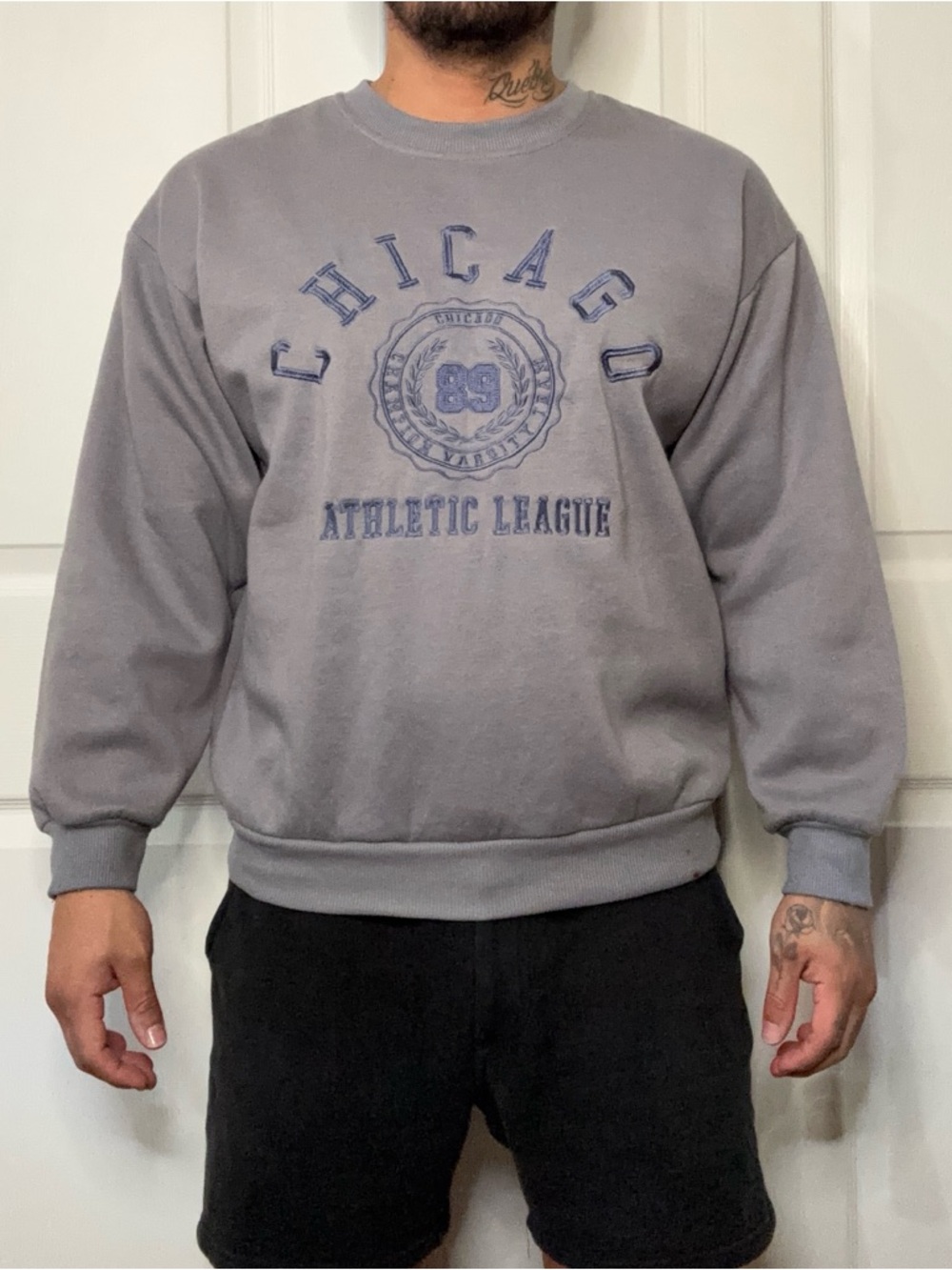 refuge Gray Chicago Athletic League Crewneck Sweatshirt
